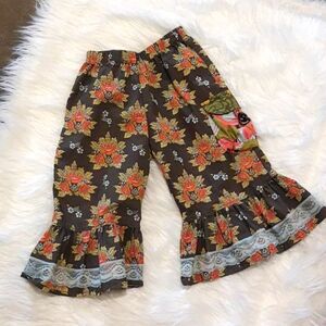 Matilda Jane pants Ruffle bottom Pants Brown With Pocket Size 2 Fall Season